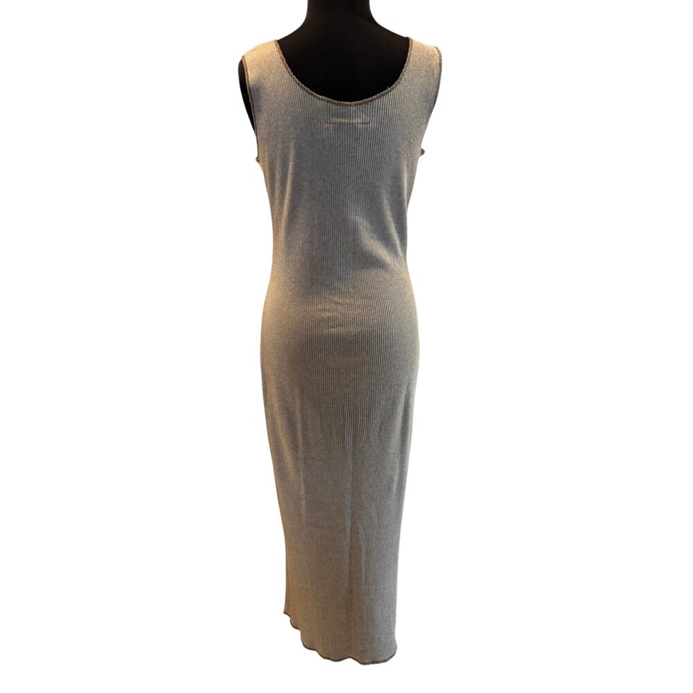 Cape Isle Knitters Tan Vintage Minimalist Dress Etched Unique Front Buttons S/M - Picture 4 of 6